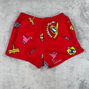 Dash To The Beach Swim Trunks Youth Large Red Vintage Abstract Print Swimwear